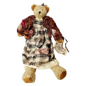 Teddy Tompkins Isabella Decorative Bear Primitive Country Farmhouse Decor 23"